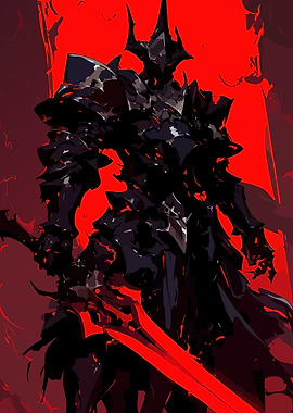 Dark Knight with Red Sword