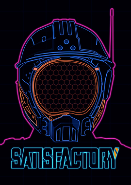 Satisfactory Game Neon Helmet