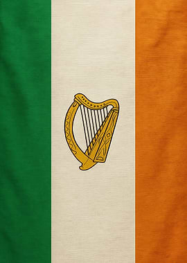 Irish Flag with Harp