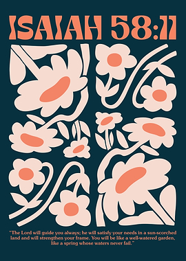 Minimalist Vintage Christian Poster – Isaiah 58:11