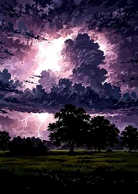 Stormy Night Landscape