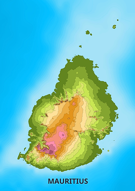 Mauritius Topographic Map