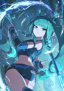 Girl with Turquoise Hair