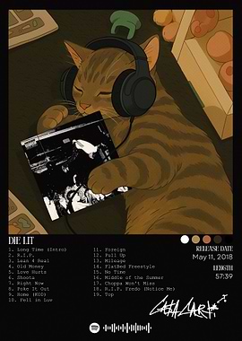 Cat listening to Playboi Carti's Die Lit