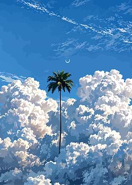 Palm Tree in the Clouds