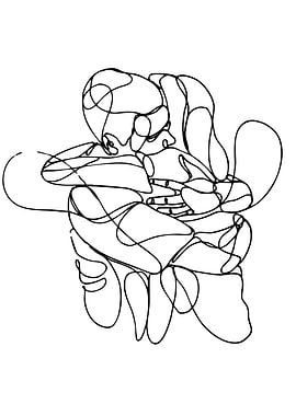 Embracing Figure Line Art