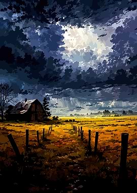 Stormy Farm Landscape