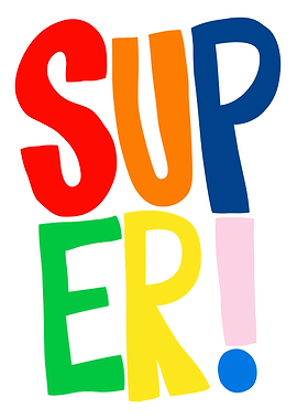 Colorful Baby Room Poster – Bright “Super!” Nursery Art