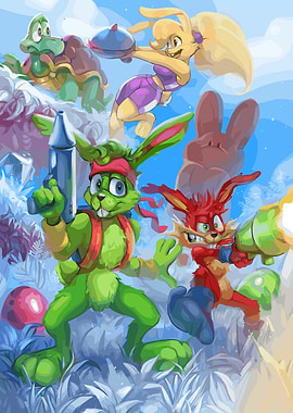 Jazz Jackrabbit and Friends Artwork