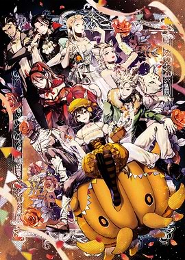 Fantasy Characters Group Portrait with Pumpkin