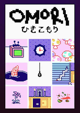 Omori Pixel Art Collage