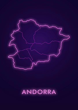 Andorra Neon Map