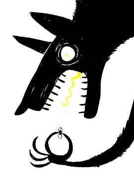 Black Wolf and Tiny Figure