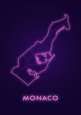 Monaco Neon Map