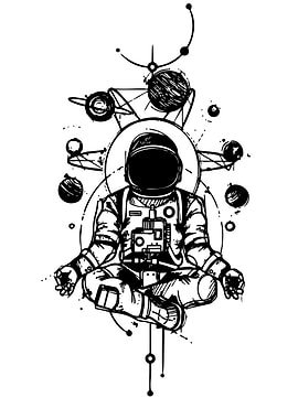 Meditating Astronaut in Space