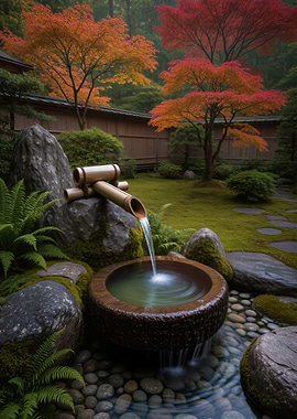 Japanese Garden with Water Feature