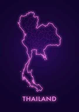 Thailand Neon Map