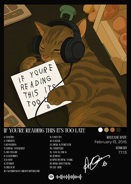 Cat Listening to Drake Album