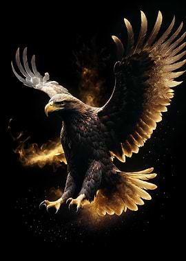 Golden Eagle Soaring in Flight