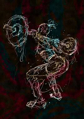 Weightlifting Abstract Art