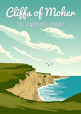 Cliffs of Moher Ireland Travel Art
