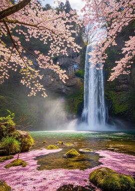 Cherry Blossom Waterfall
