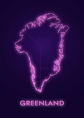 Greenland Neon Map
