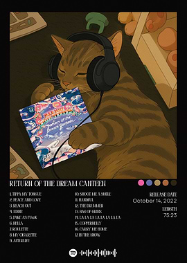 Cat Listening to Music Album