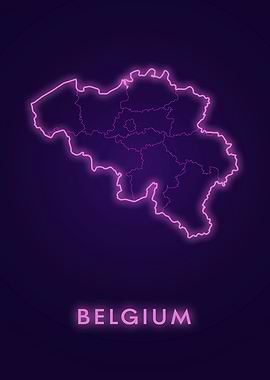 Belgium Neon Map