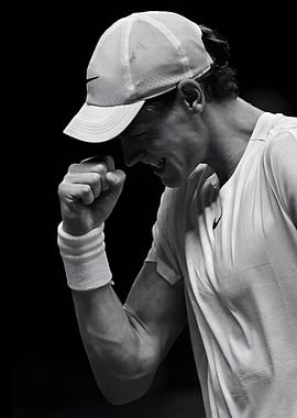 Jannik Sinner Black and White