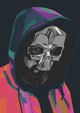 Skull in Hoodie Digital Art