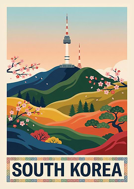 South Korea Travel Poster