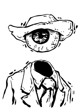 Surreal Eye and Suit Illustration