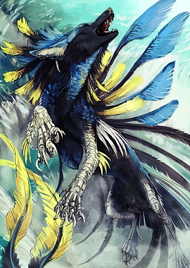 Feathered Wolf Hybrid Digital Art