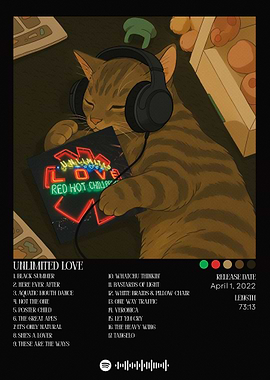 Cat listening to Red Hot Chili Peppers