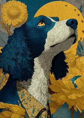 Springer Spaniel Floral