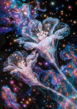 Celestial Flowers in Cosmic Nebula