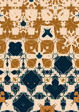 Abstract Geometric Pattern in Brown and Blue