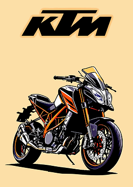 KTM Motorcycle Illustration