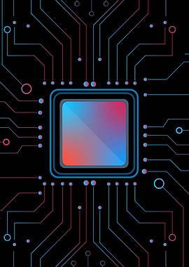 Circuit Board with Gradient Square