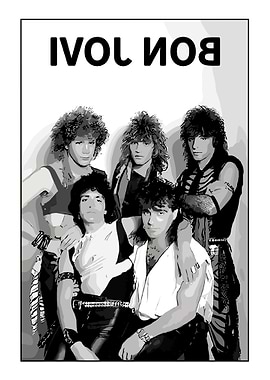 Bon Jovi Band Portrait Black and White