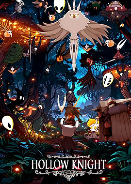 Hollow Knight Characters in Forest Scene