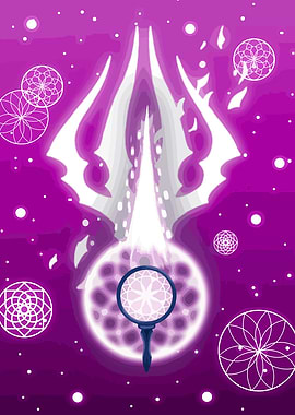 Abstract Purple and White Geometric Design