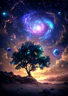 Tree Under Galaxy
