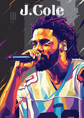J. Cole Colorful Portrait