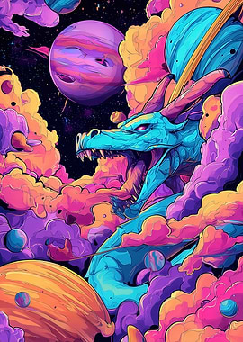 Cosmic Dragon in Nebula