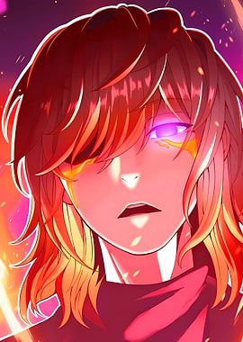Anime Character with Fiery Aura