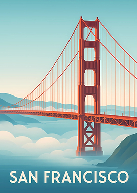 Golden Gate Bridge San Francisco Illustration