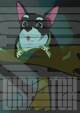 Cartoon Dog with Cape 'Dispatch'