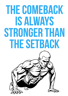 Motivational Fitness Comeback Push-up Illustration